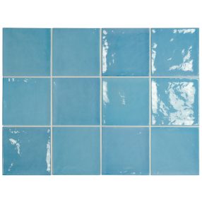 Equipe Village Azure Blue 13,2x13,2 rusztikus falicsempe