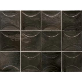 EQUIPE HANOI Arco Black Ash 10x10  3D csempe 