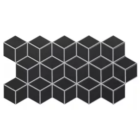 Realonda Rhombus Black 26,5x51 rombusz járólap, falicsempe