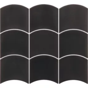 EQUIPE WAVE Black 12X12 hullám alakú fényes falicsempe