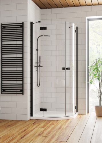 Radaway Essenza New Black PDD íves fekete zuhanykabin