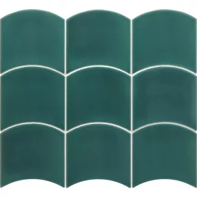   EQUIPE WAVE Teal Grassy 12X12 hullám alakú fényes falicsempe