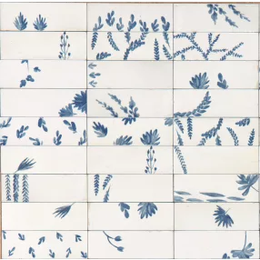Marazzi Rice Bianco Decoro Leaf 5x15 rusztikus falicsempe