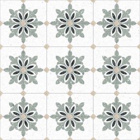   VIVES Octógono Antibes Verde 20x20 terrazzó mintás padlólap