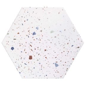   Realonda Confeti White 56 x 48,5 hexagon terrazzo mintás járólap