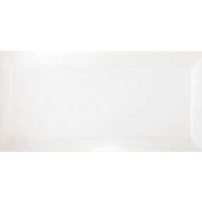   Fényes Fehér metrocsempe 10x20 Ribesalbes Bisel Blanco Brillo 