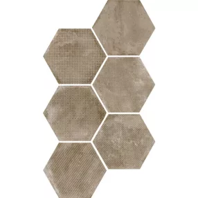   Equipe Urban Melange Nut 29,2x24,2 hexagon dekor járólap, falicsempe