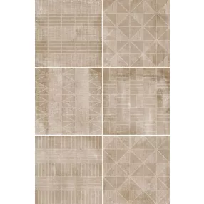   Equipe Urban Handmade Nut  20x20 mintás járólap, falicsempe