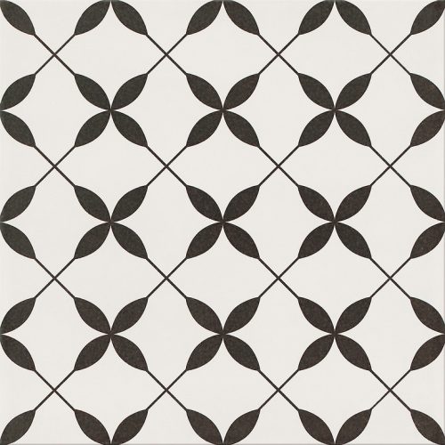 Patchwork Clover Black Pattern 29,8x29,8 cementlap mintás járólap