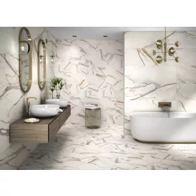 REALONDA CALACATTA GOLD márványmintás fürdőszoba