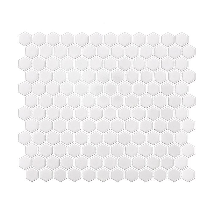 Hexagon white mini 30x26 mozaikcsempe csempehegyek webáruház